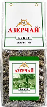 Изображение товара Зеленый чай Азерчай букет крупнолистовой 200 г натуральный аромат свежий вкус