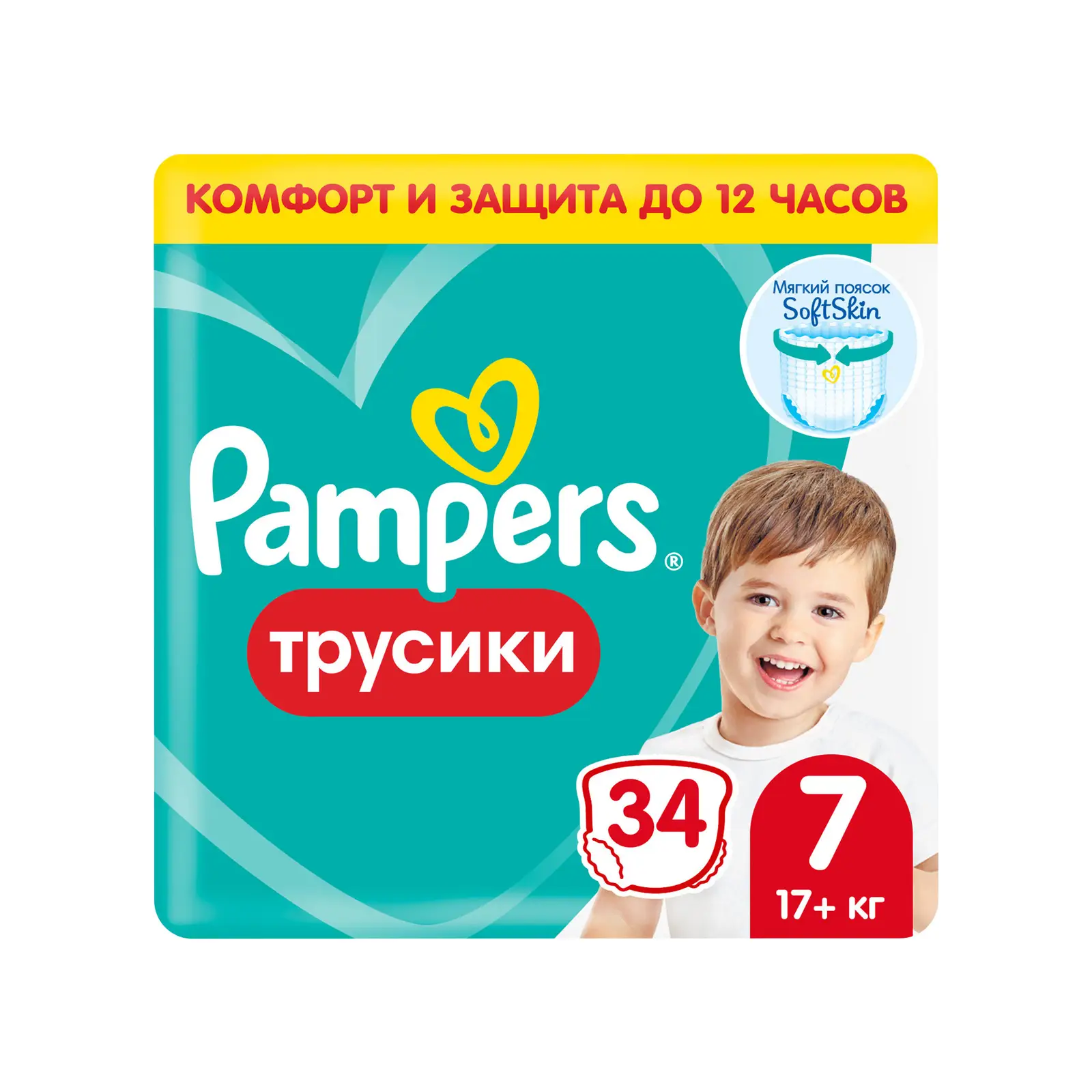 Трусики-подгузники Pampers 7 17+кг 34шт