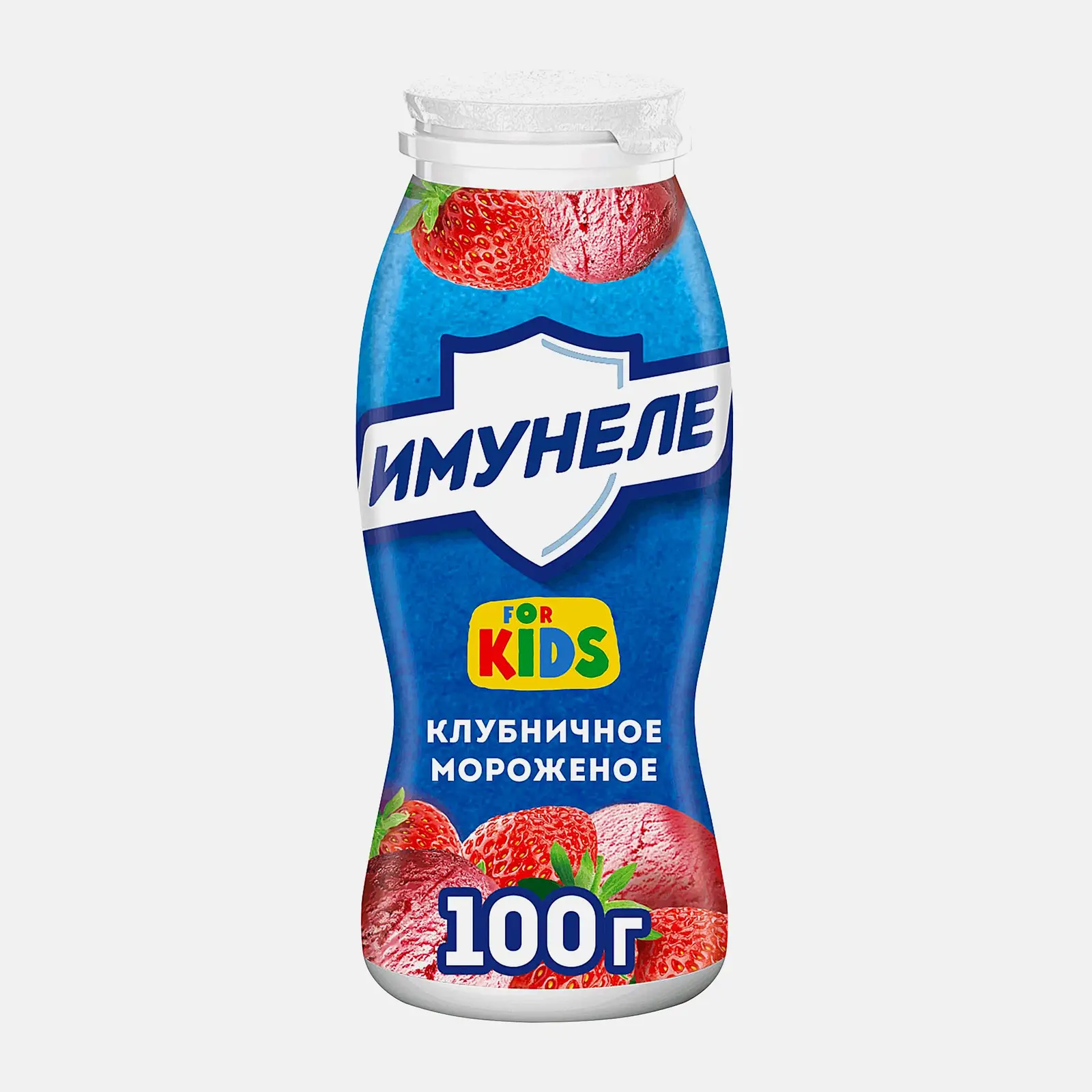 Изображение товара Кисломолочный напиток Имунеле детский Клубничное мороженое 1.5% 100г