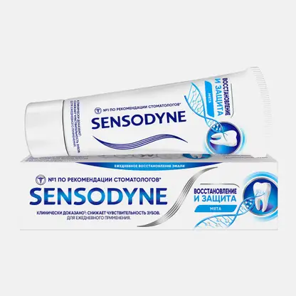 Зубная паста Sensodyne Восстановление и Защита для чувствительных зубов с кальцием и фтором 75мл
