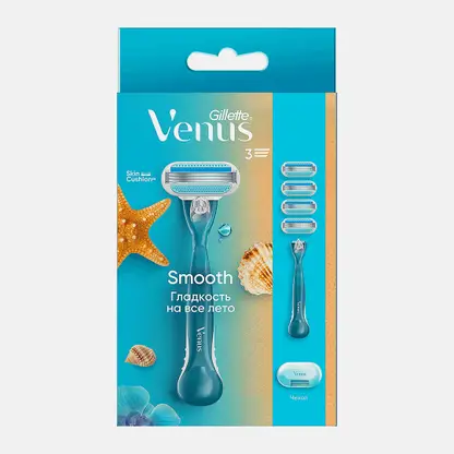 Станок Gillette Venus и 3 кассеты с чехлом
