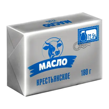 Изображение товара Масло сливочное Молочная марка Крестьянское 72.5% 180г