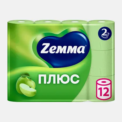 Туалетная бумага Zewa Плюс Яблоко 2 слоя 12 рулонов в ассортименте