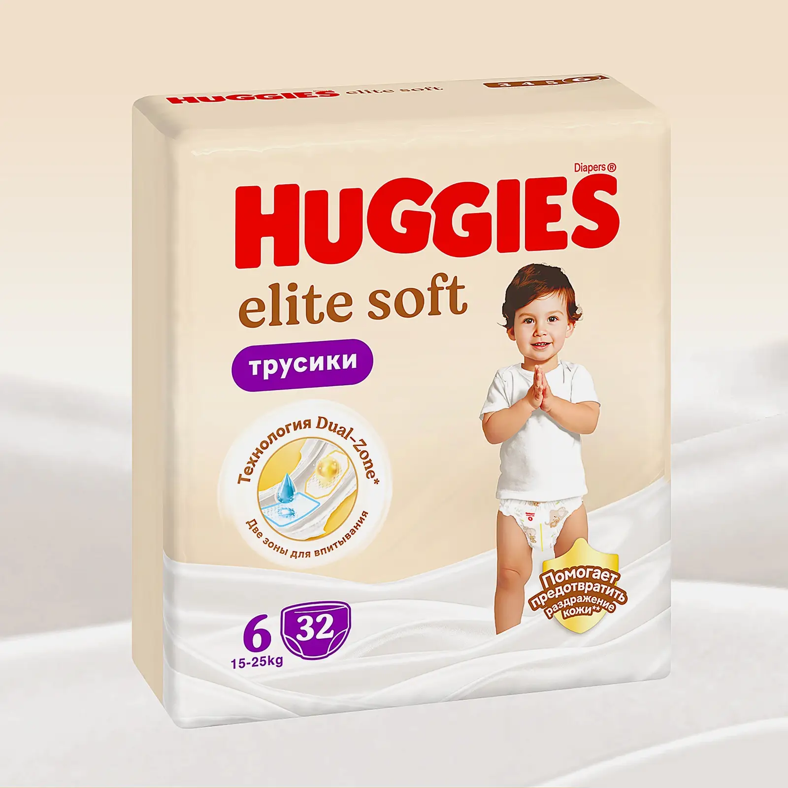 Подгузники-трусики №6 15-25кг Huggies Elite Soft 32шт