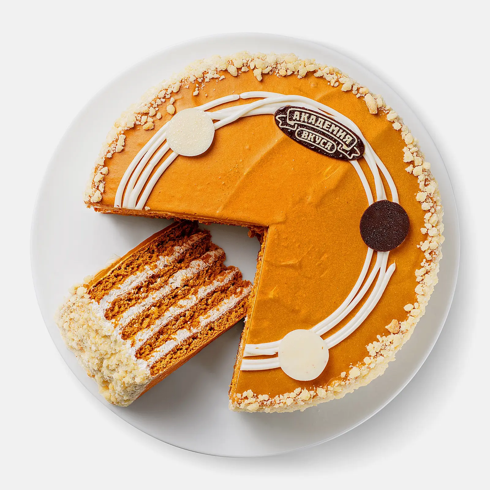Изображение товара Торт Соблазн Академия Вкуса 770г медовые коржи крем украшение