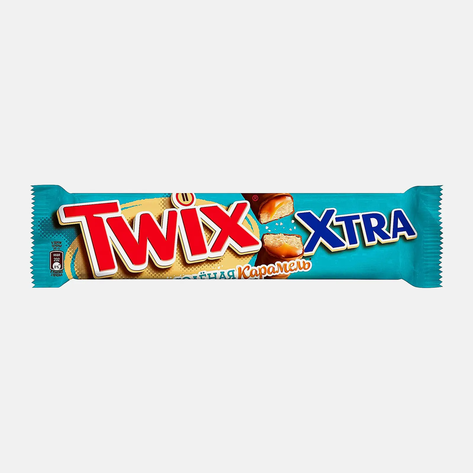 Изображение товара Шоколадный батончик Twix Xtra соленая карамель 82г с хрустящим печеньем