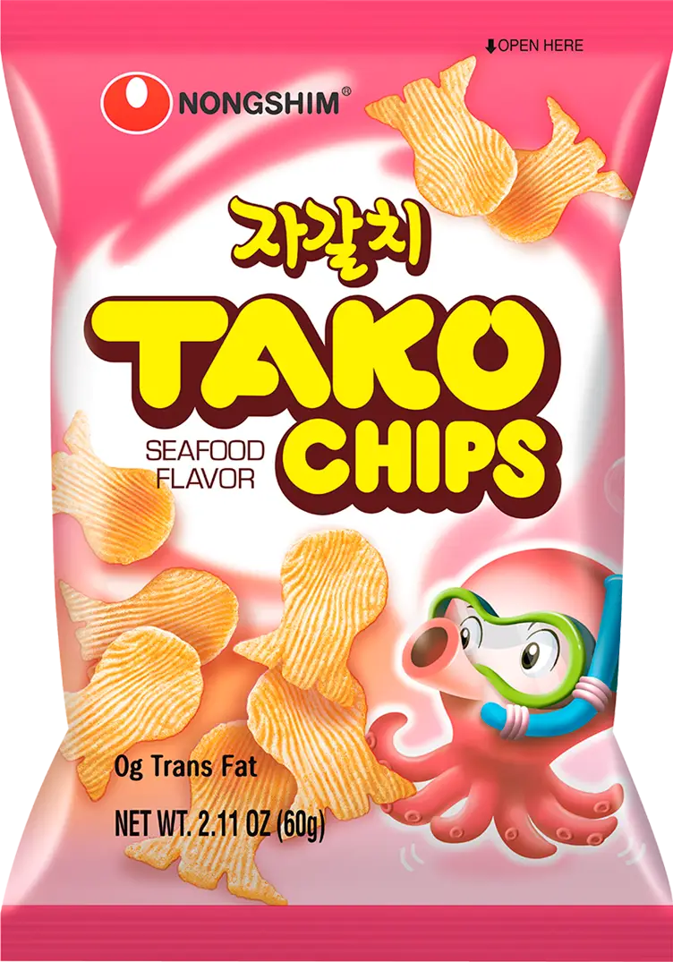 Изображение товара Чипсы Nongshim тако с морепродуктами 60г - оригинальная закуска с вкусом морских деликатесов