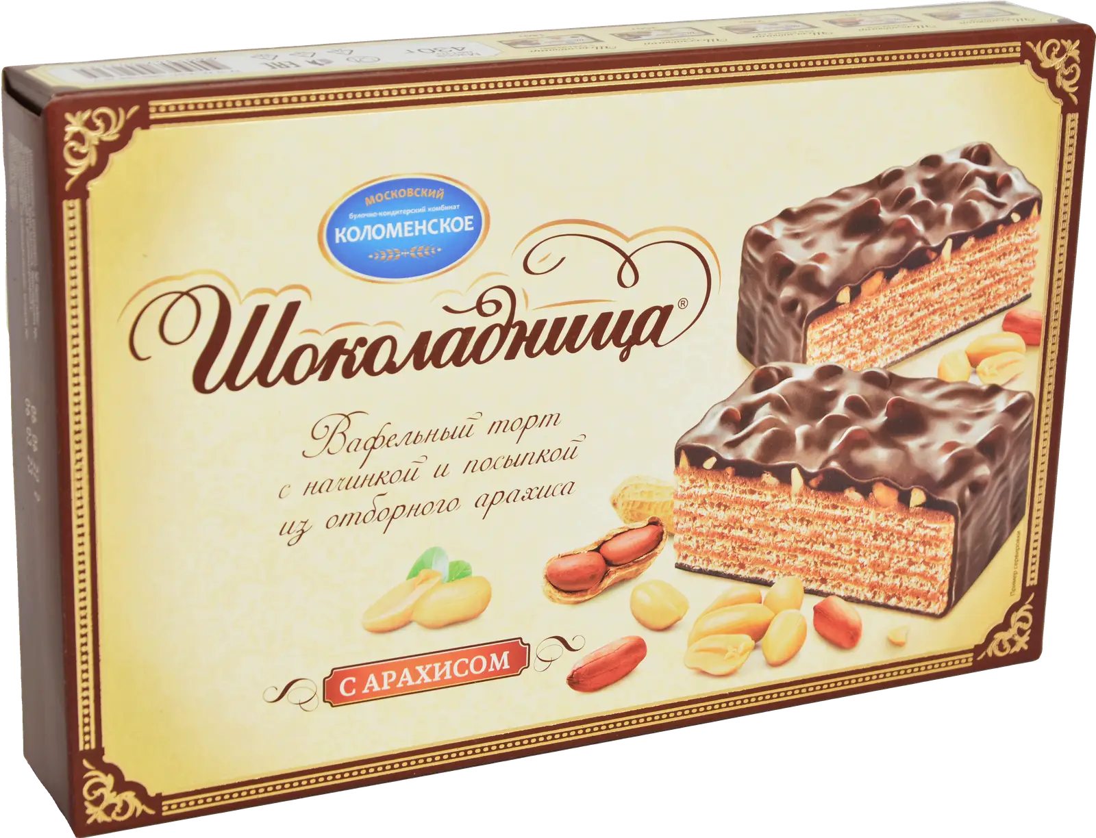 Торт Шоколадница вафельный с арахисом 400г — в каталоге на сайте сети  Магнит | Краснодар