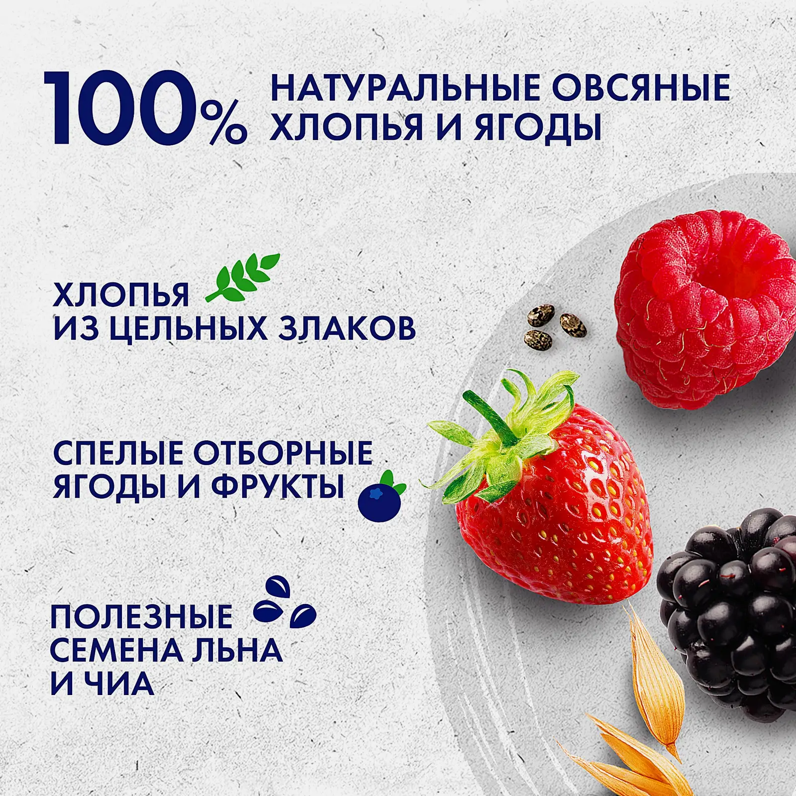Овсянка по-новому со вкусом Клубника и чиа/Лесные ягоды и семена льна Быстров 35г в ассортименте - фото 5