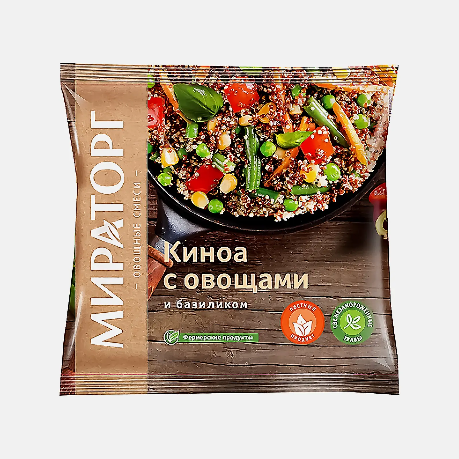 Киноа Мираторг с овощами и базиликом быстрозамороженная 400г