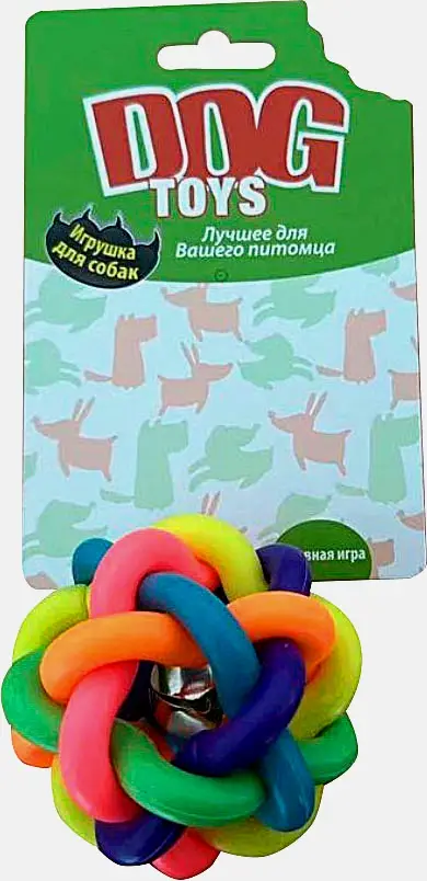 Изображение товара Игрушка для собак Клубок 7см безопасная и прочная для активных питомцев