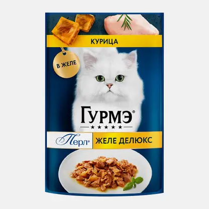 Влажный корм для кошек Перл желе де-люкс курица Гурмэ 75г