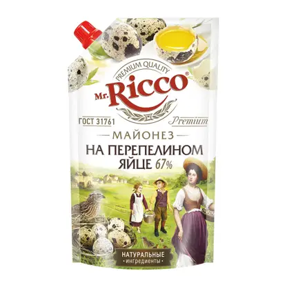 Изображение товара Майонез Mr. Ricco на перепелином яйце 67% 340г