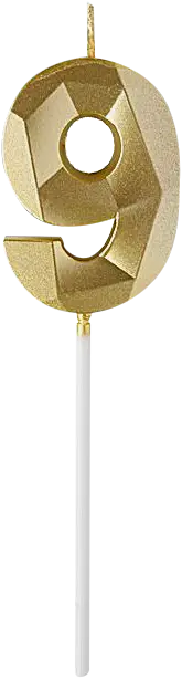 Свеча-цифра Пакетико 9 металлик Brilliant