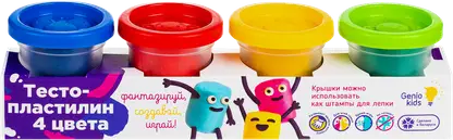 Тесто-пластилин Genio Kids 4 цвета 240г 22.5*5.7*5см