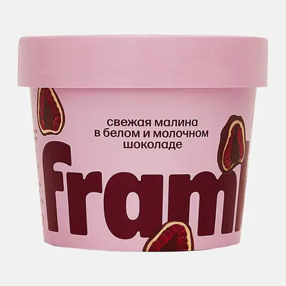 Малина в белом и молочном шоколаде быстрозамороженная Frambini 130г