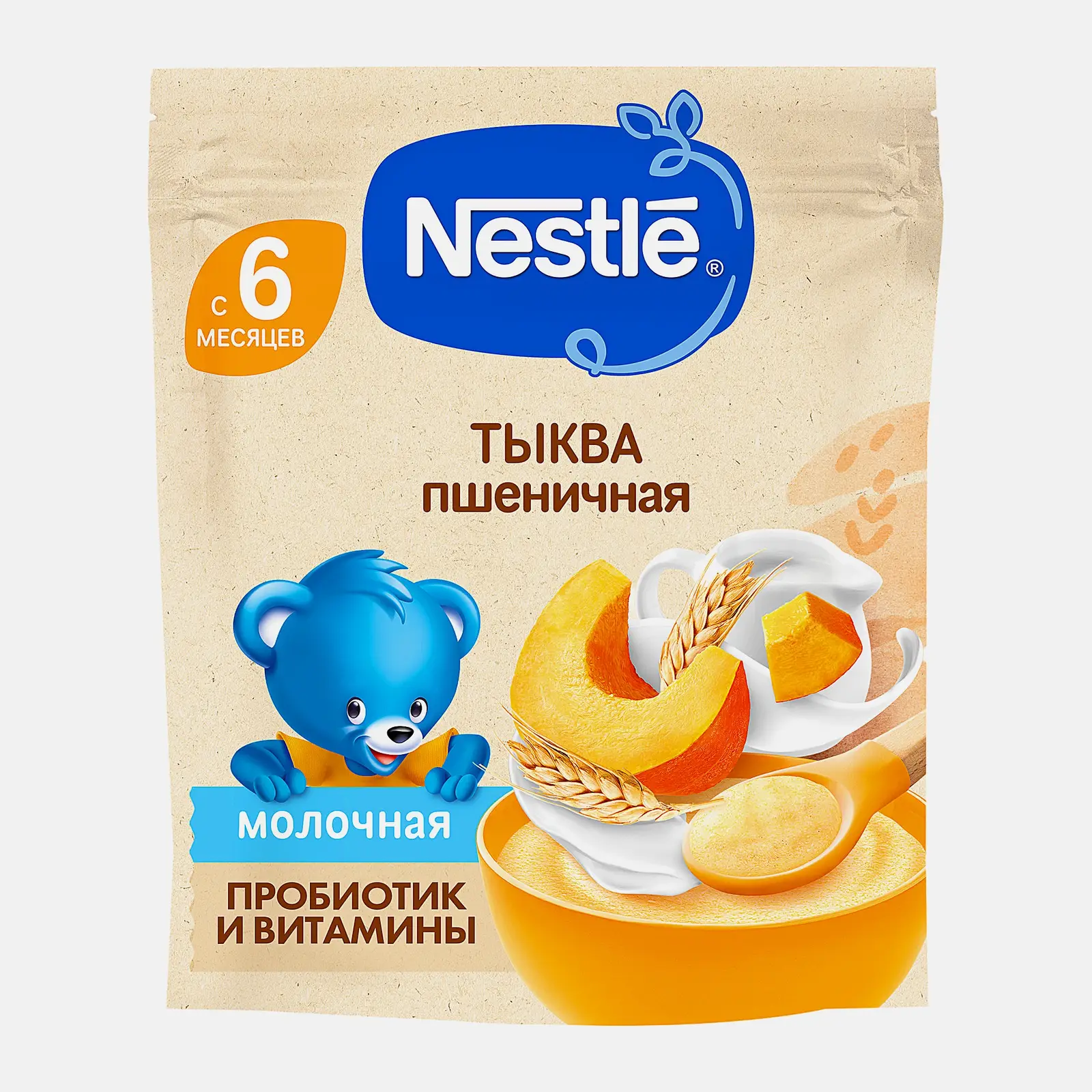 Изображение товара Каша детская молочная пшеничная с тыквой с 6 месяцев Nestle 200г Изображение товара Каша детская молочная пшеничная с тыквой с 6 месяцев Nestle 200г