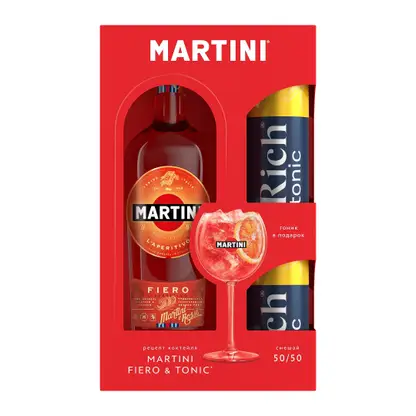 Набор Напиток Martini Fiero красный сладкий 14.9% 1л + Тоник 660мл