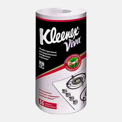 Универсальные бумажные салфетки в рулоне Kleenex Viva 56шт