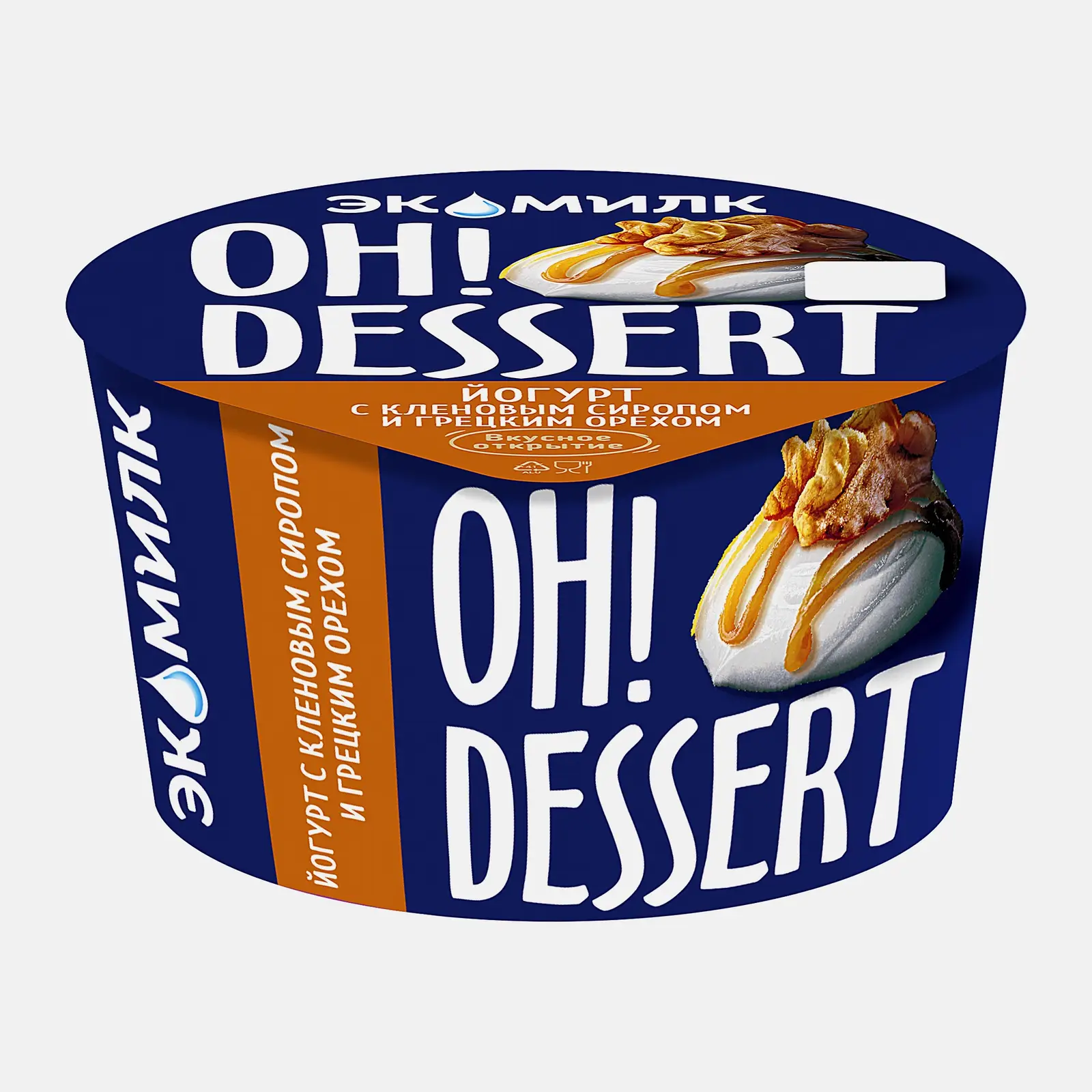 Изображение товара Йогурт с кленовым сиропом и грецким орехом Экомилк Oh!Dessert 4.2% 130г