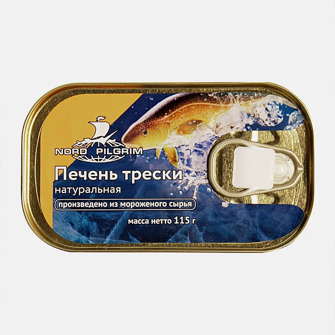 Печень трески Nord Pilgrim натуральная 115г Печень трески Nord Pilgrim натуральная 115г