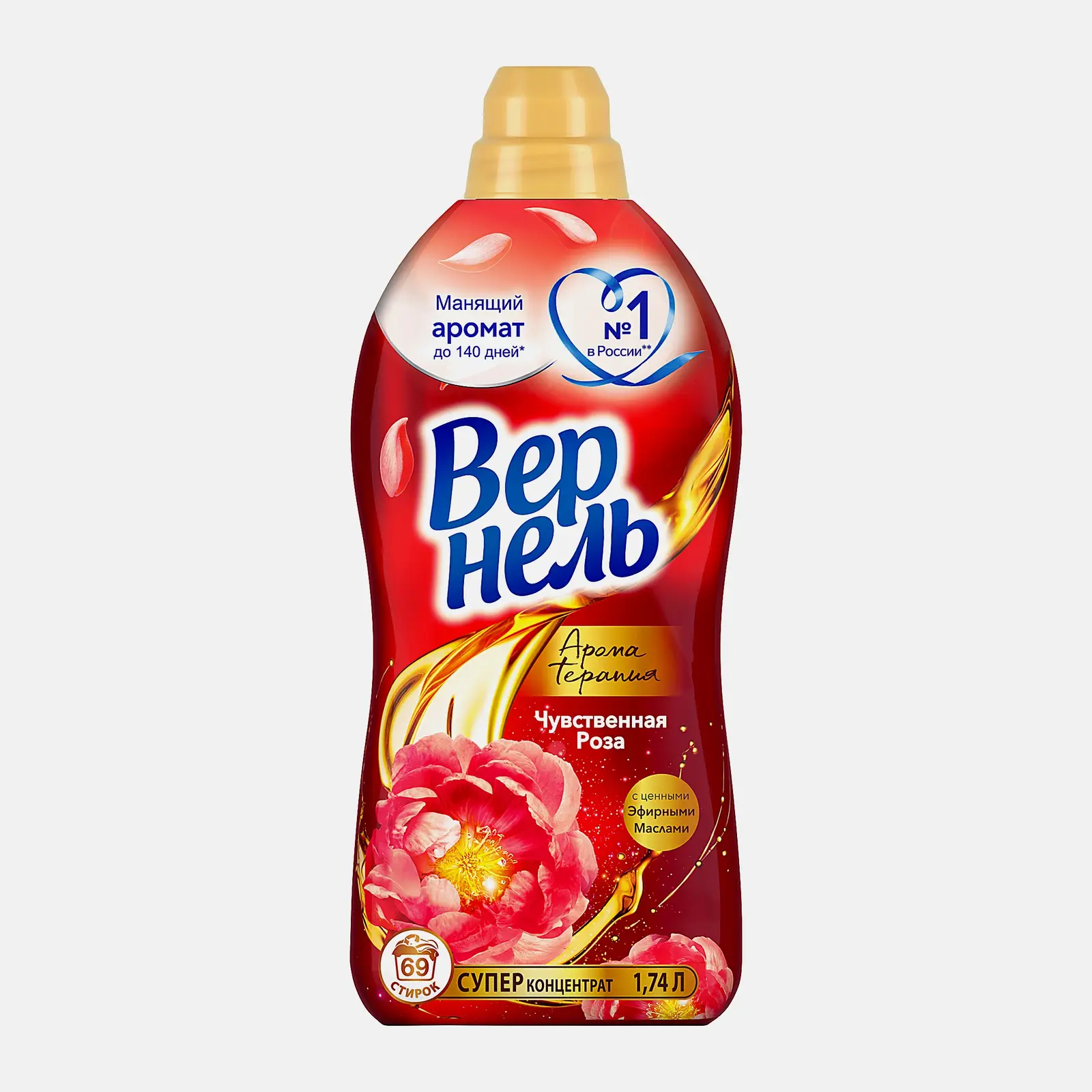 Изображение товара Концентрированный кондиционер для белья Вернель Аромотерапия Чувственная роза 1.74л
