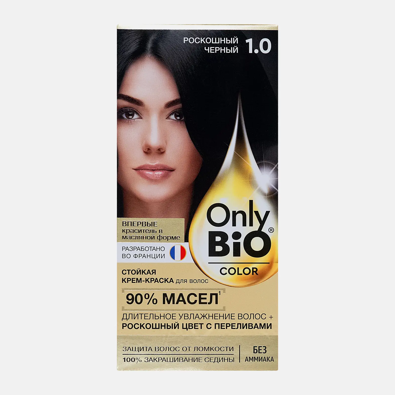 Краска для волос Only Bio Color тон 1.0 Роскошный черный 115мл