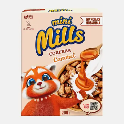 Подушечки со вкусом соленой карамели Mini Mills 200г