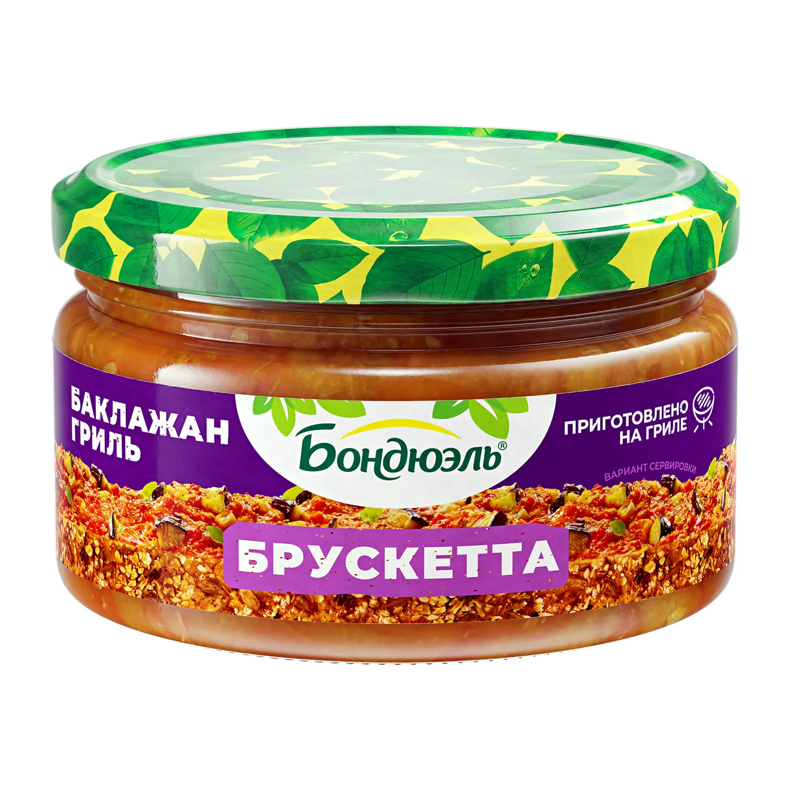 Изображение товара Брускетта Бондюэль Баклажан гриль 220г - вкусная закуска с овощами