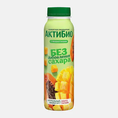 Биойогурт Актибио манго-папайя без сахара 1.5% 260г