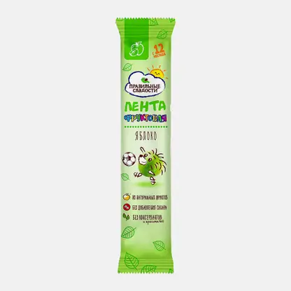 Пастила Фруктовая лента со вкусом яблока Правильные Сладости 15г