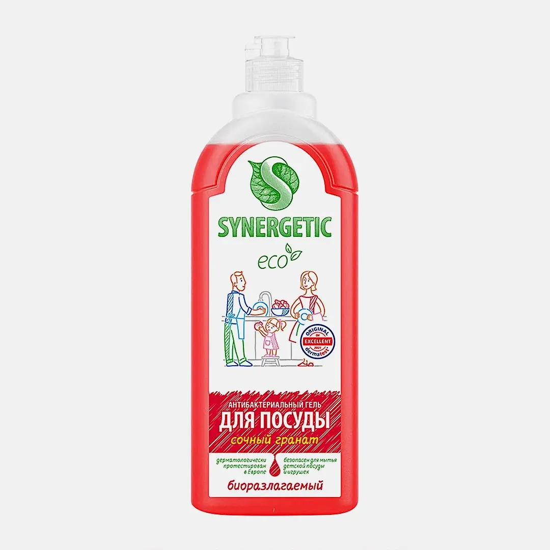 Средство для мытья посуды фруктов и детских игрушек Synergetic Гранат 1л