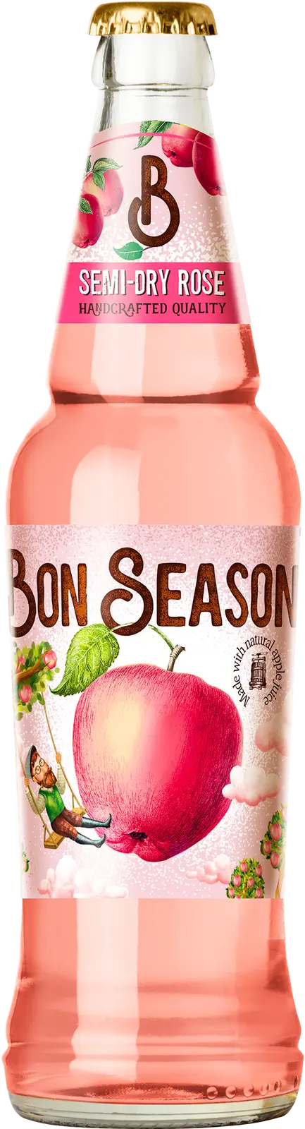Изображение товара Сидр Bon Season Rose полусухой 400мл натуральный напиток из яблок