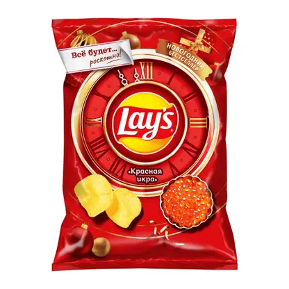 Изображение товара Чипсы со вкусом Красная икра Lays 105 г оригинальный снеки продукт