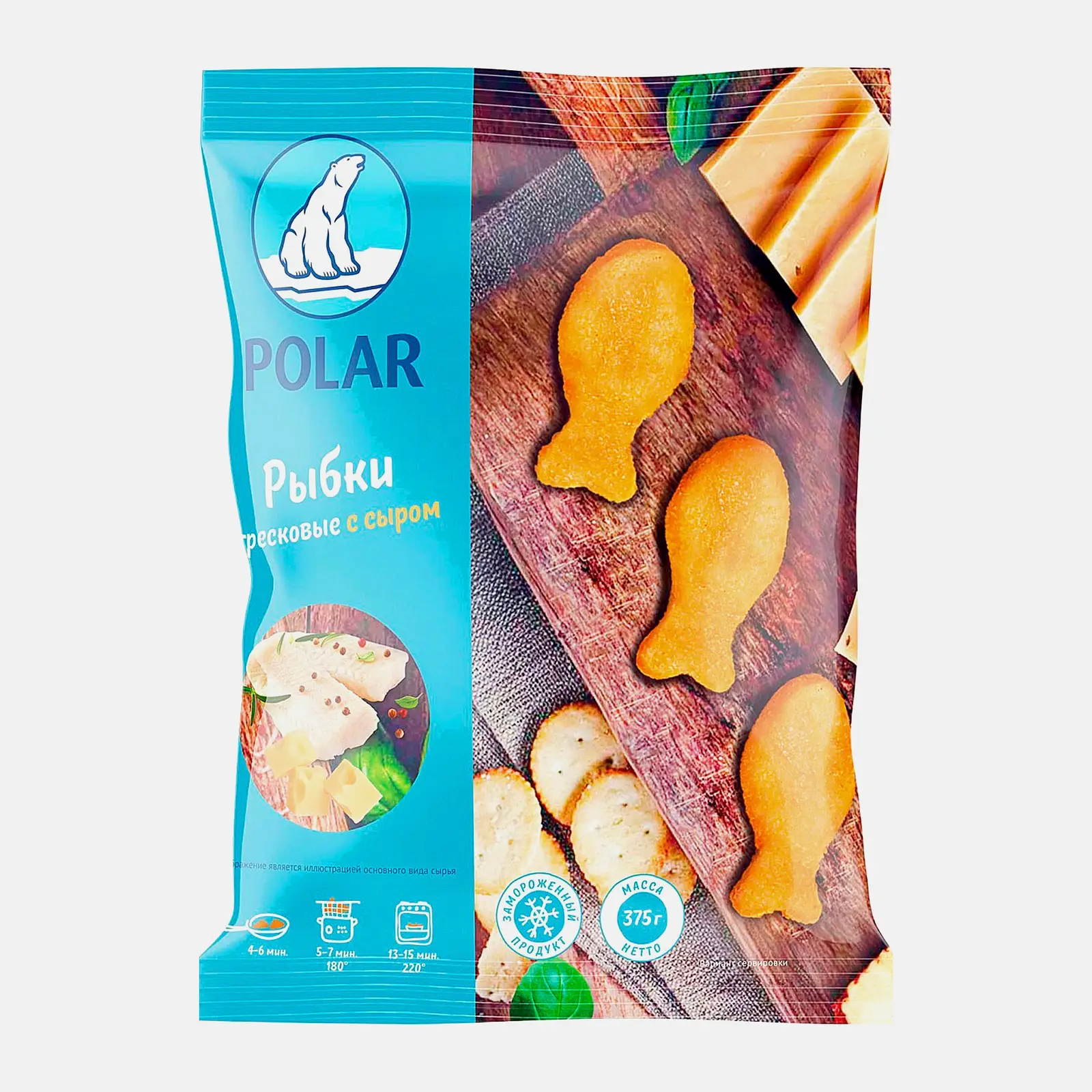 Изображение товара Наггетсы рыбные Polar с сыром в панировке 0.375 кг