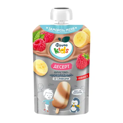 Изображение товара Десерт Фруктово-шоколадный со сливками Фрутоkids 90г