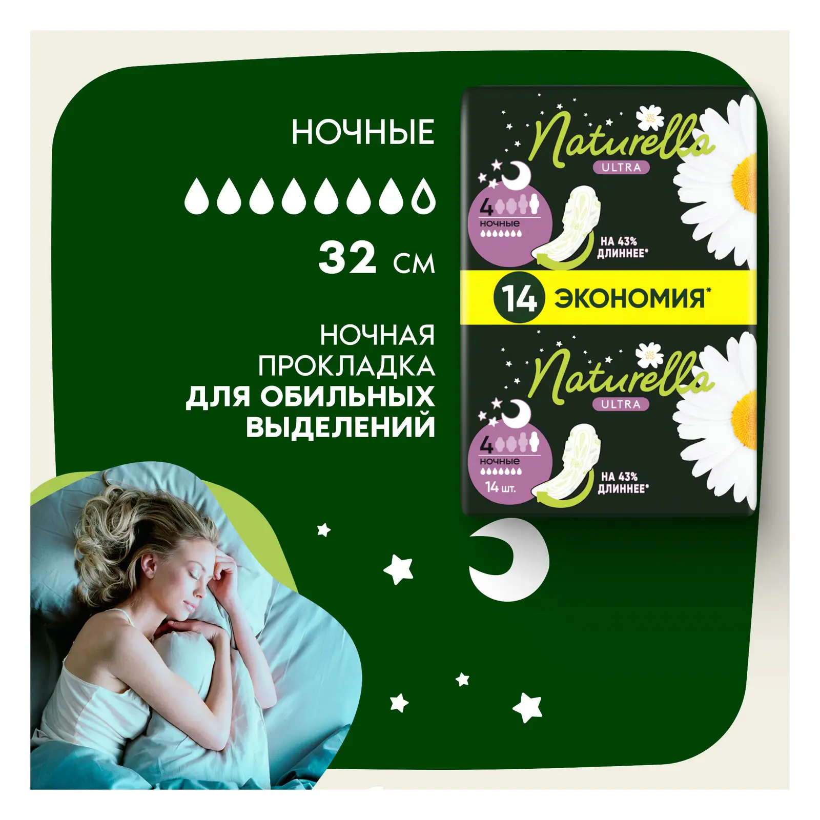 Прокладки Naturella Ultra Camomile Night 14шт