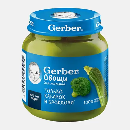 Пюре Gerber кабачок брокколи с 5 месяцев 125г