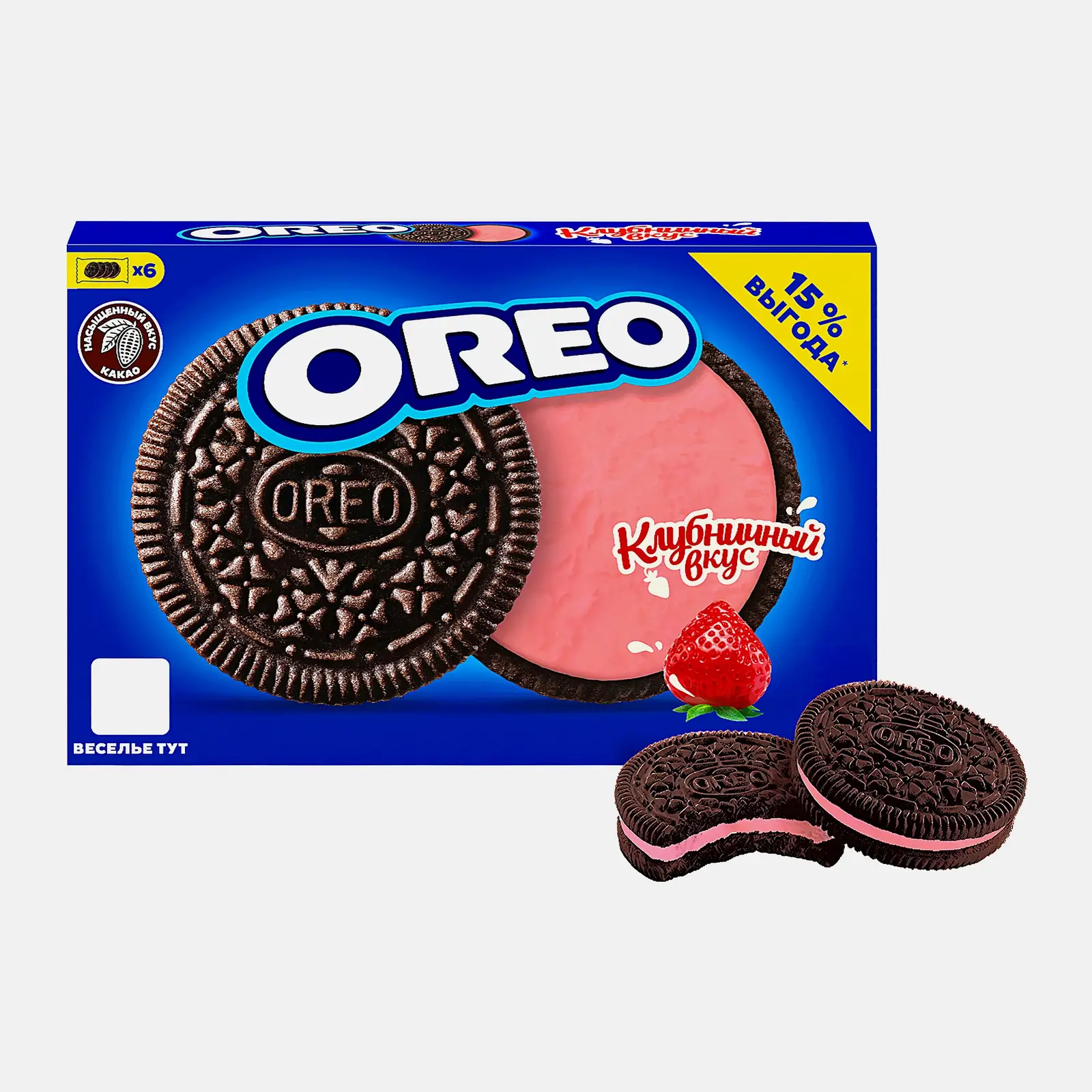 Печенье с клубничной начинкой Oreo 228г Печенье с клубничной начинкой Oreo 228г