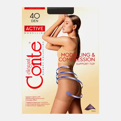 Колготки женские Conte Active 40 черные р.3