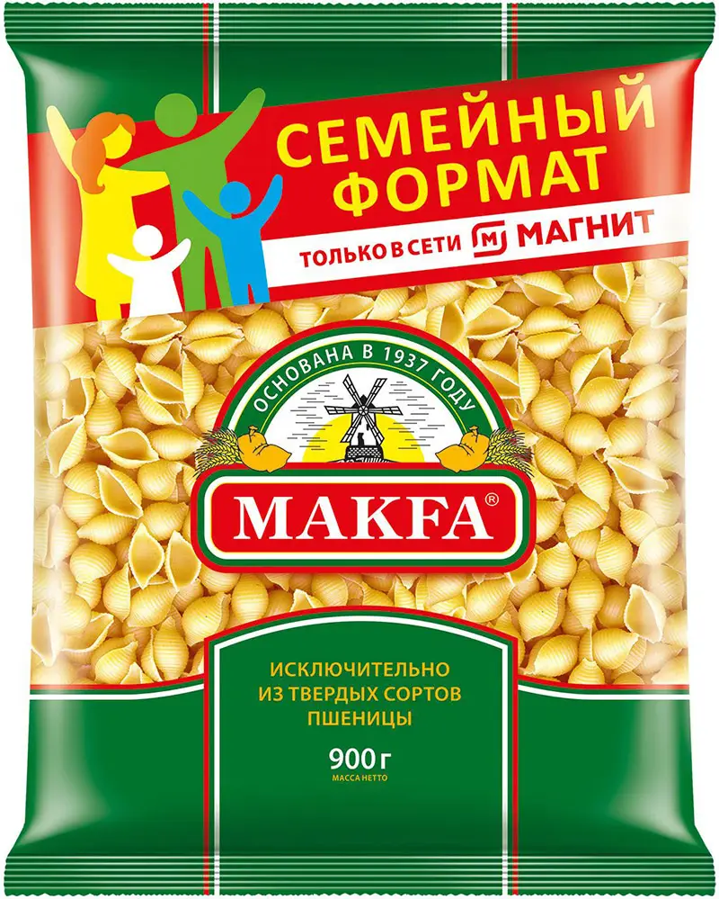 Макароны Makfa Ракушки 900г — в каталоге на сайте сети Магнит | Краснодар