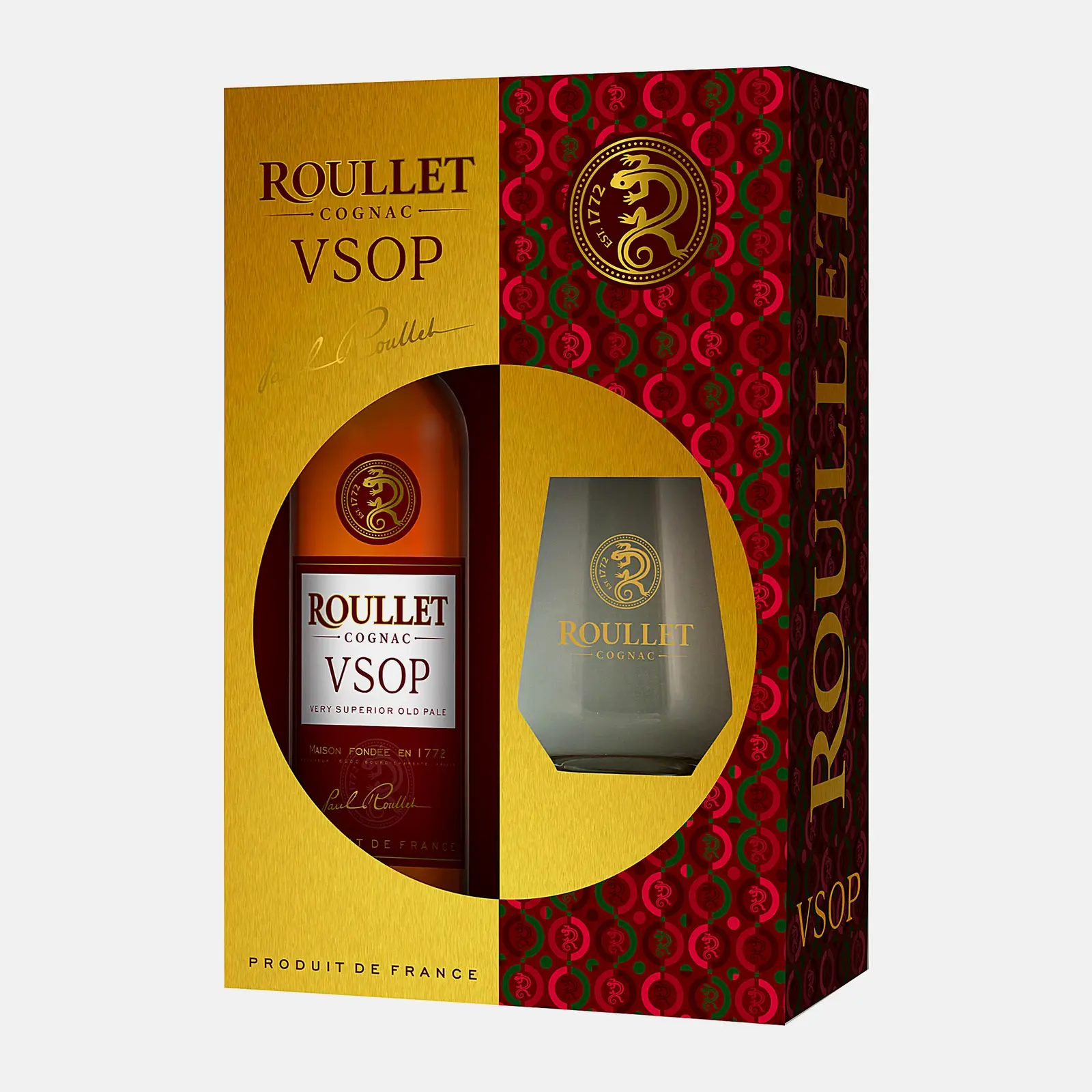 Коньяк Vsop ординарный четырехлетний Roullet 40% 500мл + стакан - фото 2