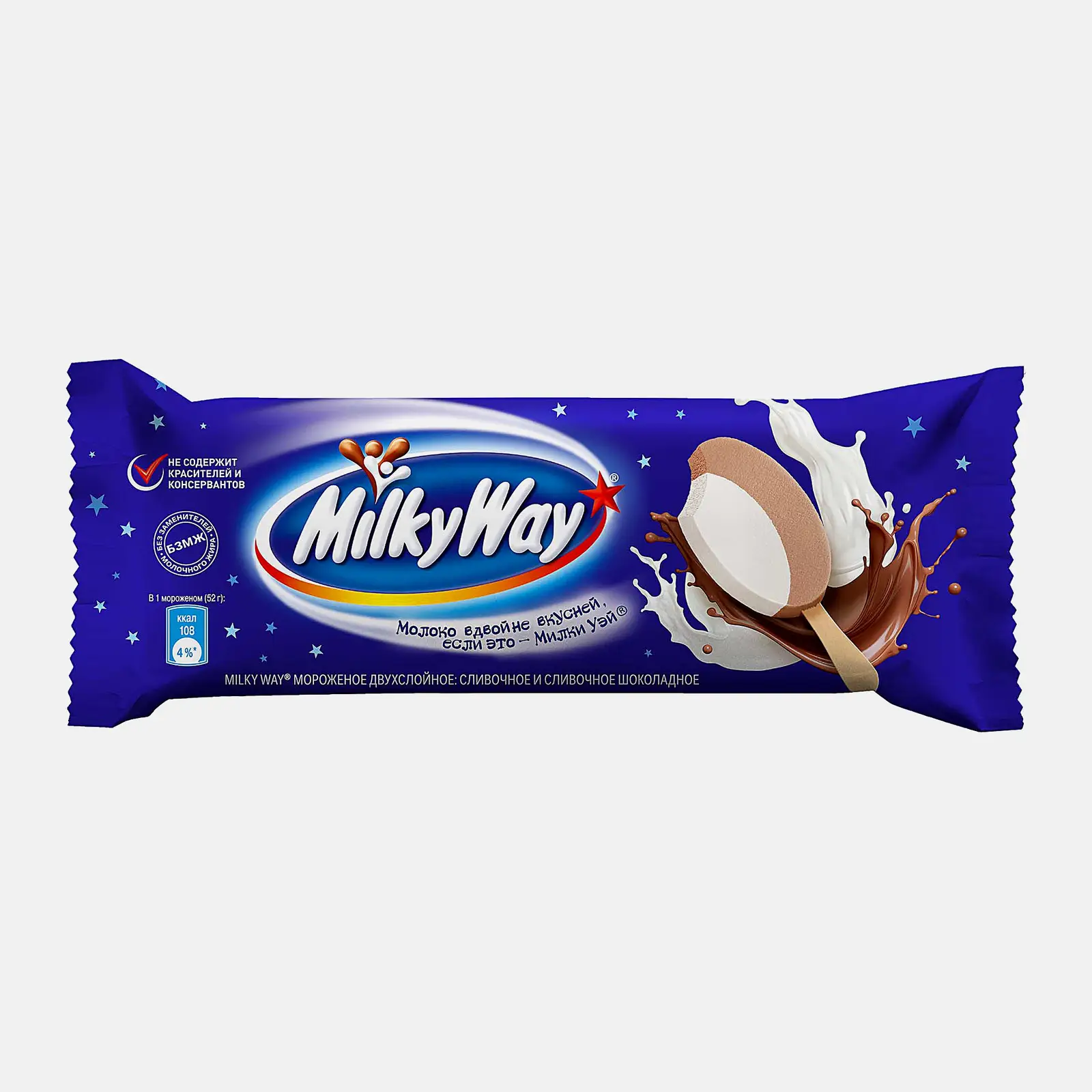 Мороженое эскимо двухслойное Milky Way 10% 52г Мороженое эскимо двухслойное Milky Way 10% 52г