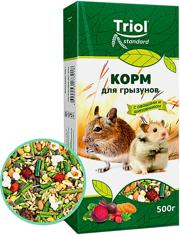 Корм для грызунов с овощами и шиповником Triol 500г