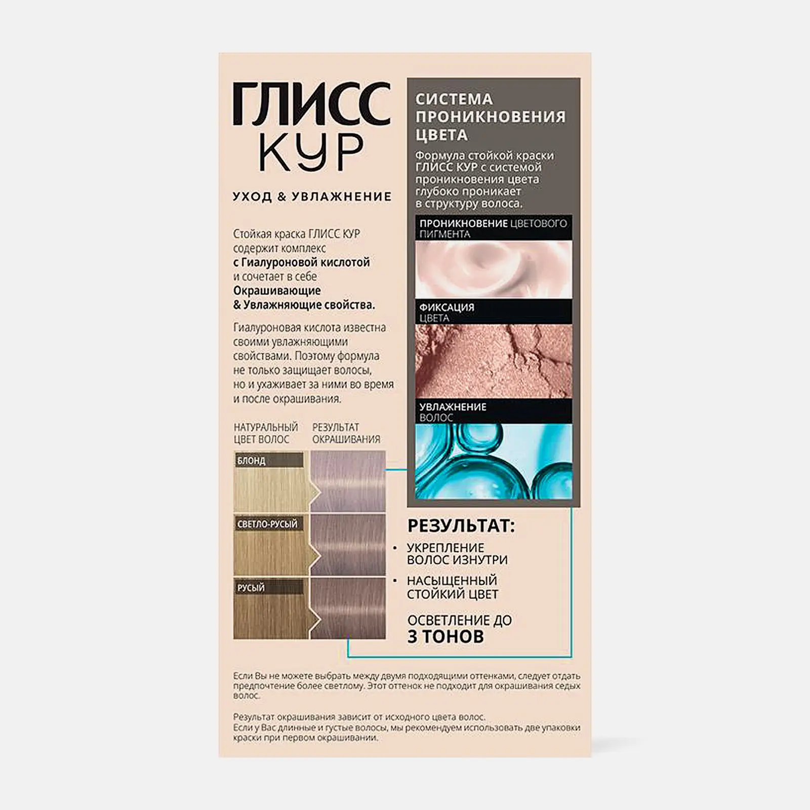 Стойкая краска для волос Глисс Кур Уход & Увлажнение профессиональная 10-55 Платиновый блонд