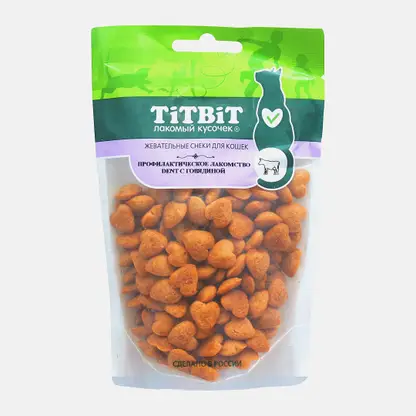 Лакомство для кошек снеки с говядиной Titbit Dent 40г