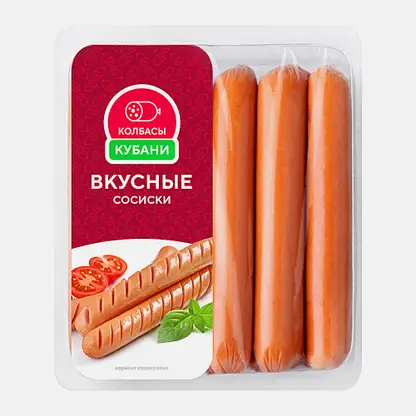 Сосиски Вкусные из мяса цыпленка Агрокомплекс 600г
