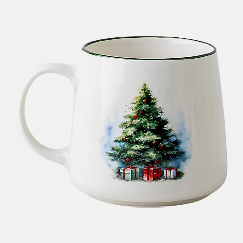 Фарфоровая кружка снежная коллекция 400мл в ассортименте