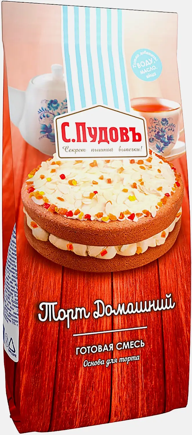 Мучная смесь С.Пудовъ Торт домашний 400г Мучная смесь С.Пудовъ Торт домашний 400г