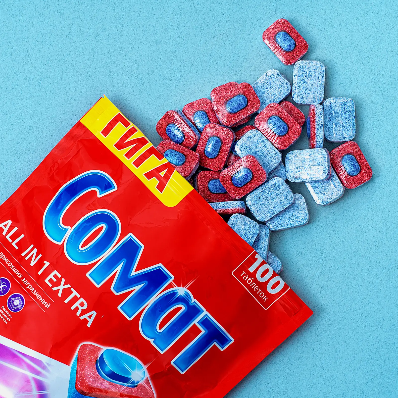 Таблетки для посудомоечных машин Сомат Все в 1 Экстра 100шт